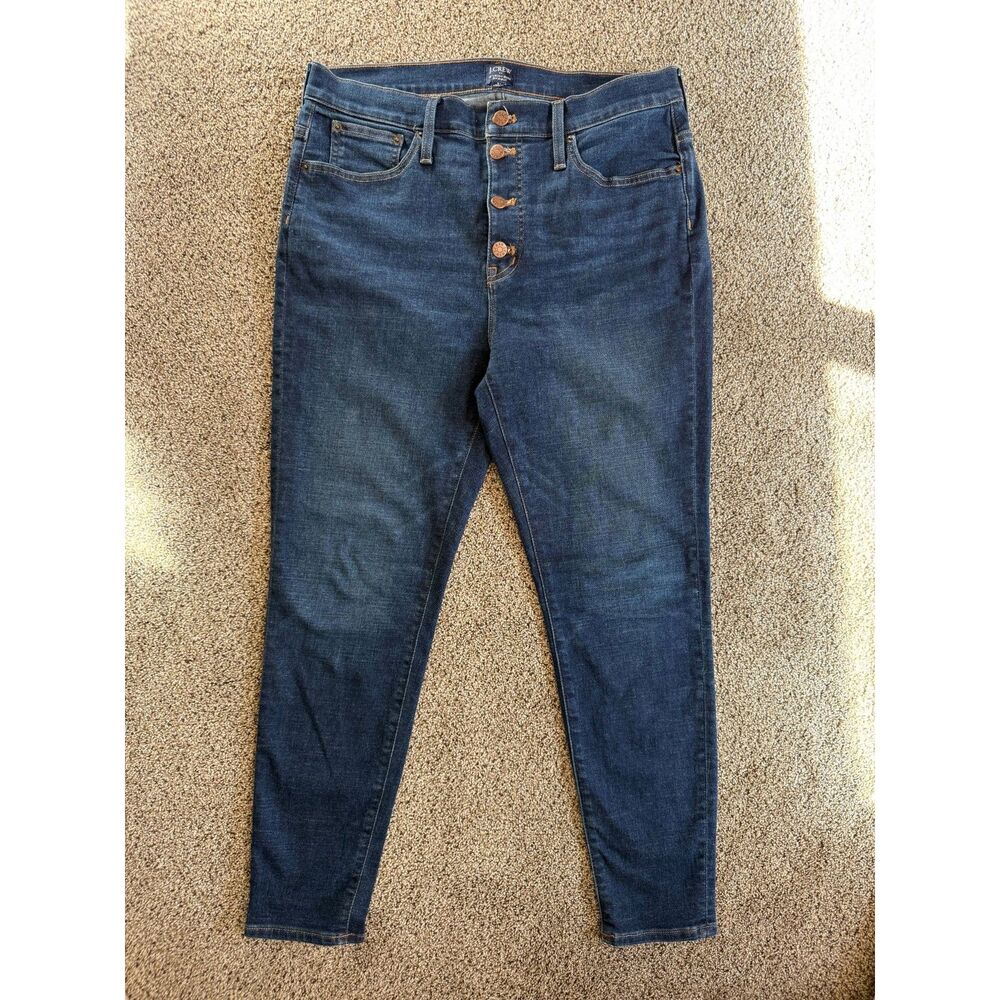 J.Crew High Rise Skinny Jeans Size 31 10" Rise Stretch Denim